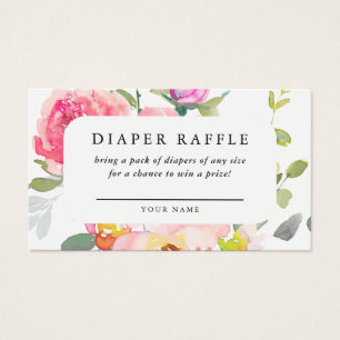 Diaper Raffle Baby Shower Floral Ticket