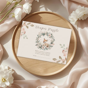 Diaper Raffle Baby Shower Game Cute Bear Enclosure Card