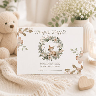 Diaper Raffle Baby Shower Game Cute Bear Enclosure Card