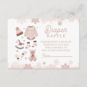 Diaper Raffle Baby Shower Neutral Cold Outside Enclosure Card