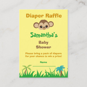 Diaper Raffle Baby Shower Safari  Enclosure Card