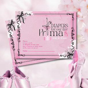 Diaper Raffle Ballet Theme Card