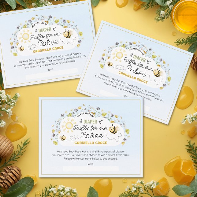 Diaper Raffle Bee Theme Card (Creator Uploaded)