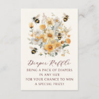 Diaper Raffle Bee Wildflower Floral Baby Shower