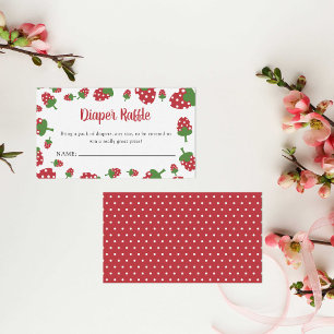 Diaper Raffle Berry Sweet Baby Shower Strawberry  Enclosure Card