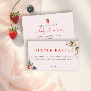 Diaper Raffle Berry Sweet Botanical Baby Shower Enclosure Card