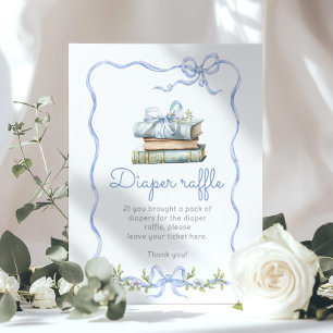 Diaper raffle Blue bow New Chapter baby shower Poster