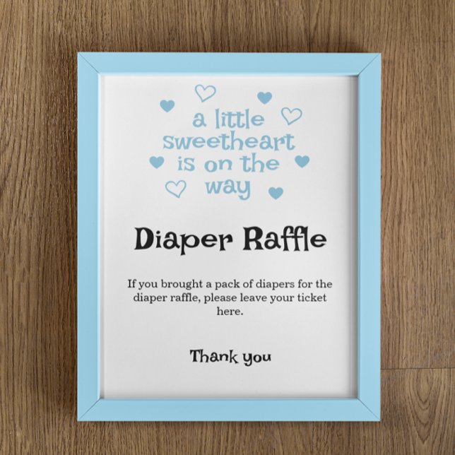 Diaper Raffle Blue boy Baby Shower Sign (Creator Uploaded)