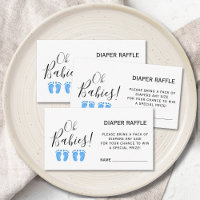 Diaper Raffle Blue Feet Twin Boys' Baby Shower