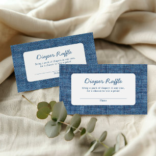 Diaper Raffle Blue Jean Baby Denim Baby Shower Enclosure Card