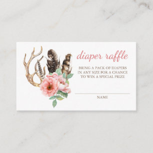 Diaper Raffle Boho Floral Enclosure Card