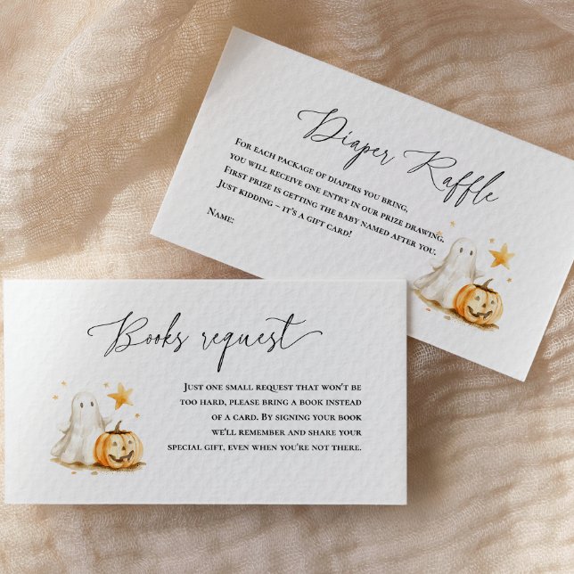 DIAPER RAFFLE BOOK REQUEST HALLOWEEN CUTE GHOST ENCLOSURE CARD (Creator Uploaded)