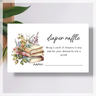 Diaper Raffle   Book Themed Baby Shower  Enclosure Card