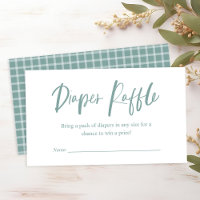 Diaper Raffle Calligraphy Neutral Baby Shower
