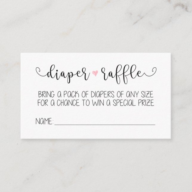 Diaper Raffle Card (Front)