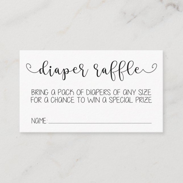 Diaper Raffle Card (Front)