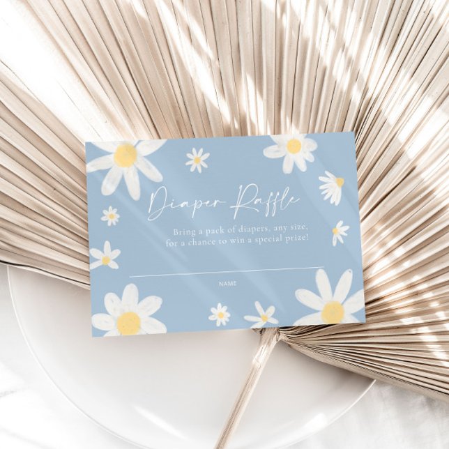Diaper Raffle Card Daisy Dusty Blue (Creator Uploaded)