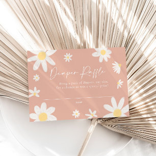Diaper Raffle Card Daisy Pink Blush