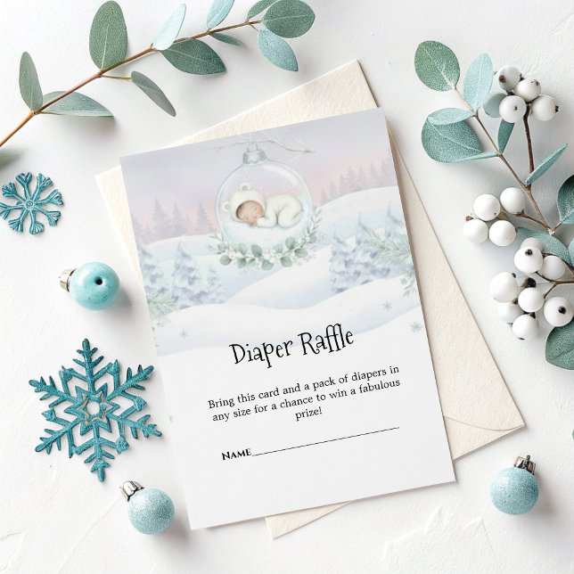 Diaper Raffle Card Our Little Snowbaby Shower  (Creator Uploaded)