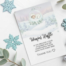 Diaper Raffle Card Our Little Snowbaby shower 