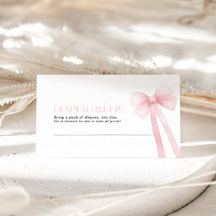 Diaper Raffle Card Pink Bow