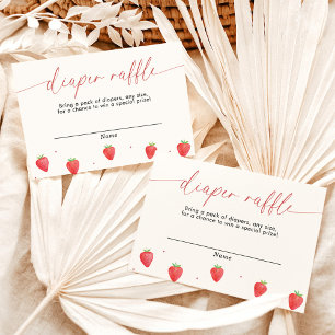 Diaper Raffle Card, Strawberry Baby Shower  Invitation