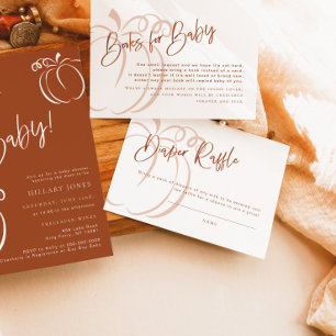 Diaper Raffle Card Terracotta Pumpkin Baby Shower