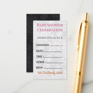 Diaper Raffle Card Tickets   Elegant Insert