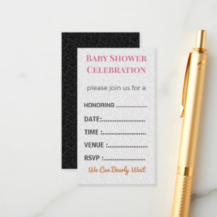 Diaper Raffle Card Tickets   Elegant Insert