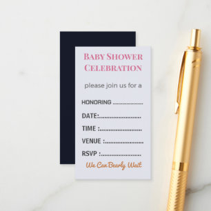 Diaper Raffle Card Tickets   Elegant Insert