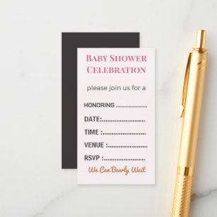 Diaper Raffle Card Tickets   Elegant Insert