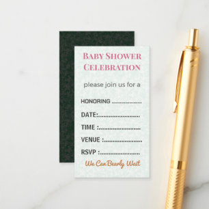 Diaper Raffle Card Tickets   Elegant Insert