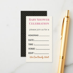 Diaper Raffle Card Tickets   Elegant Insert