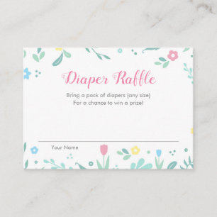 Diaper Raffle Cards Pink Floral Baby Shower