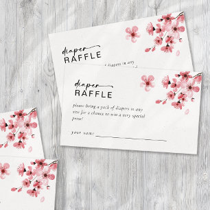 Diaper Raffle Cherry Blossom Baby Shower Enclosure Card