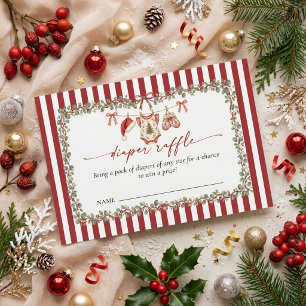 Diaper Raffle Christmas Baby Shower Enclosure Card