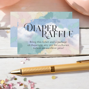 Diaper Raffle Cloud Nine Pastel Baby Shower Enclosure Card
