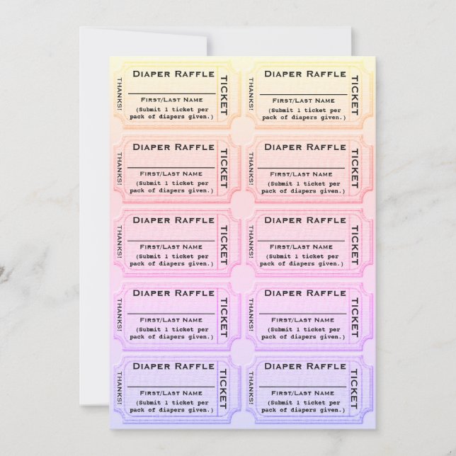 Diaper Raffle Cute Baby Shower (Front)