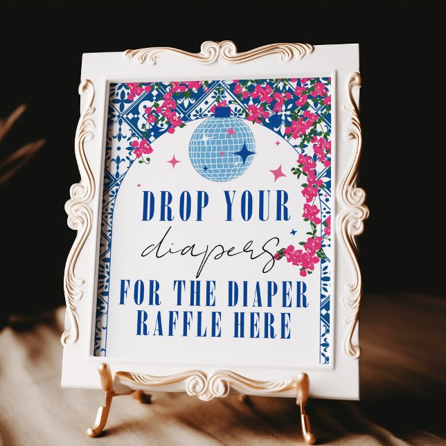 Diaper Raffle Dancing Queen Greek Baby Shower sign (Creator Uploaded)