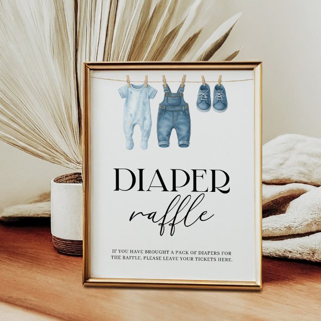 Diaper Raffle Denim Blue Jean Baby Shower Poster (Creator Uploaded)