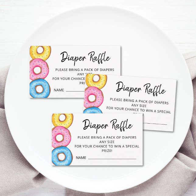 Diaper Raffle Doughnuts Baby Shower Enclosure Card (Creator Uploaded)