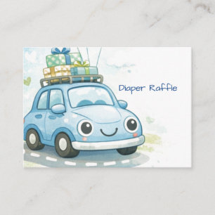 Diaper Raffle Enclosure Card Car Theme
