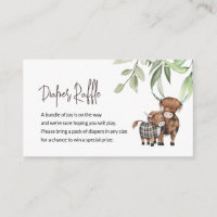 Diaper Raffle Enclosure Card Greenery Cow Theme
