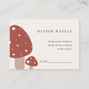 Diaper Raffle Enclosure Fall Mushrooms Card