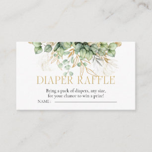 Diaper Raffle Eucalyptus Greenery Baby Shower Enclosure Card