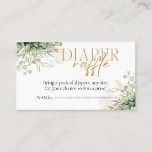 Diaper Raffle Eucalyptus Greenery Baby Shower  Enclosure Card