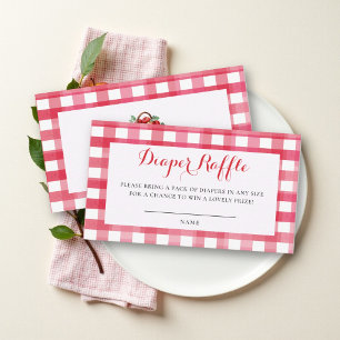 Diaper Raffle Fall Apple Rustic Couple Baby Shower Enclosure Card