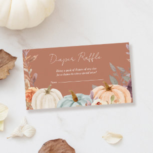 Diaper Raffle Fall Little Pumpkin Baby Shower Enclosure Card