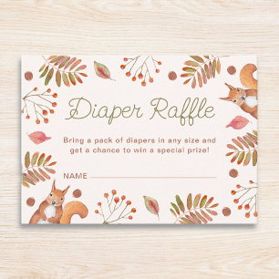 Diaper Raffle Fall Theme Baby Shower  Enclosure Card