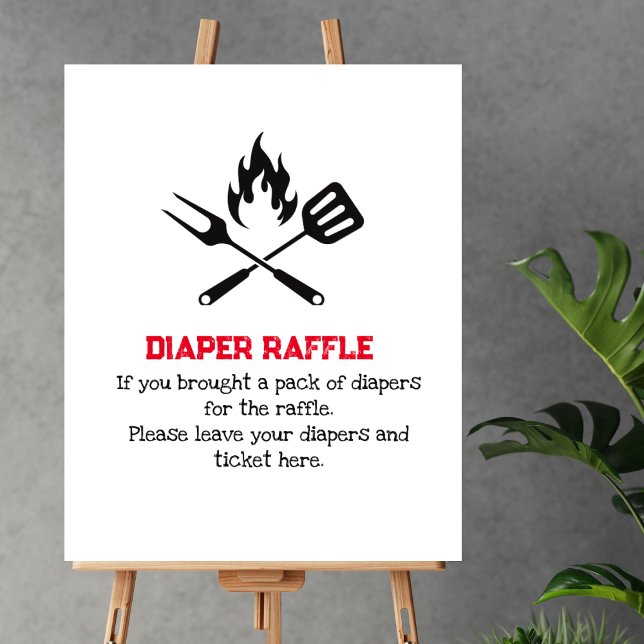 Diaper Raffle Game BBQ Fork Spoon Baby Shower Poster (Creator Uploaded)